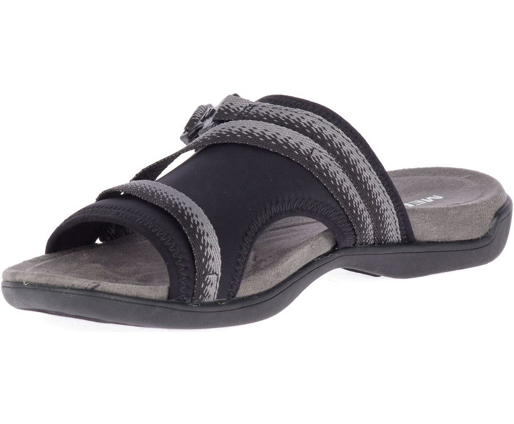 Merrell Sandals Black/Grey - District Muri Slide - Womens 48ESMZPVU